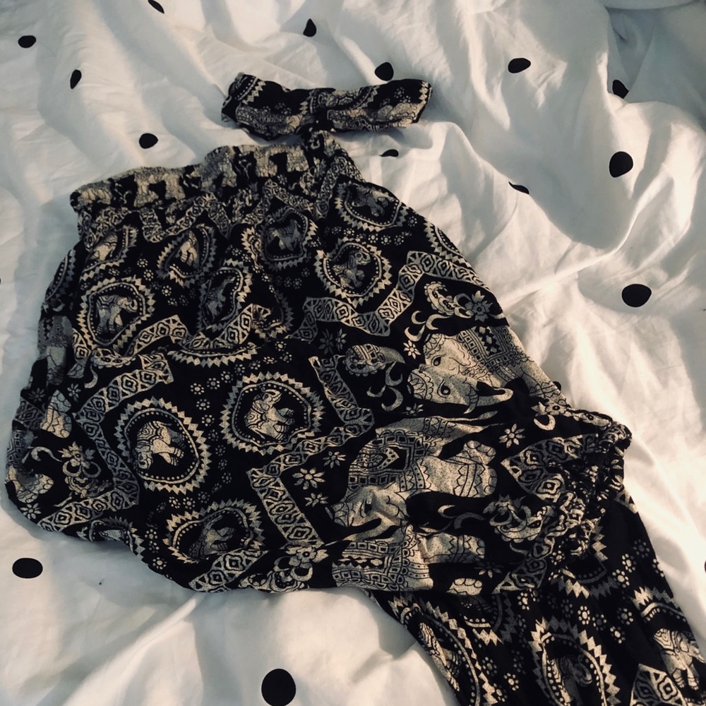 Harem Style Elephant print pant + headband!